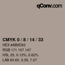 カラーコード: CMYK 0 / 8 / 14 / 33 | qconv.com