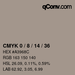 カラーコード: CMYK 0 / 8 / 14 / 36 | qconv.com