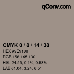 カラーコード: CMYK 0 / 8 / 14 / 38 | qconv.com