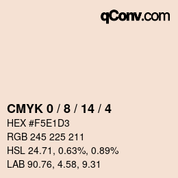 颜色代码: CMYK 0 / 8 / 14 / 4 | qconv.com