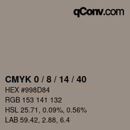 カラーコード: CMYK 0 / 8 / 14 / 40 | qconv.com