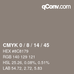 Color code: CMYK 0 / 8 / 14 / 45 | qconv.com