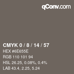 Color code: CMYK 0 / 8 / 14 / 57 | qconv.com