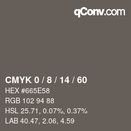 Color code: CMYK 0 / 8 / 14 / 60 | qconv.com