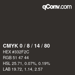 Código de color: CMYK 0 / 8 / 14 / 80 | qconv.com