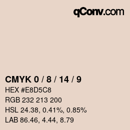 カラーコード: CMYK 0 / 8 / 14 / 9 | qconv.com