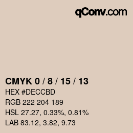 颜色代码: CMYK 0 / 8 / 15 / 13 | qconv.com