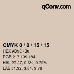 カラーコード: CMYK 0 / 8 / 15 / 15 | qconv.com