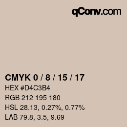 カラーコード: CMYK 0 / 8 / 15 / 17 | qconv.com