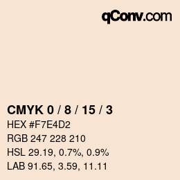 Color code: CMYK 0 / 8 / 15 / 3 | qconv.com