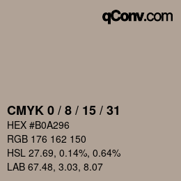 颜色代码: CMYK 0 / 8 / 15 / 31 | qconv.com