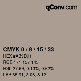 Code couleur: CMYK 0 / 8 / 15 / 33 | qconv.com