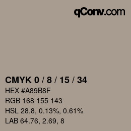 カラーコード: CMYK 0 / 8 / 15 / 34 | qconv.com