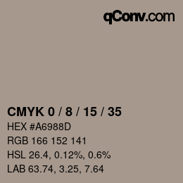 カラーコード: CMYK 0 / 8 / 15 / 35 | qconv.com