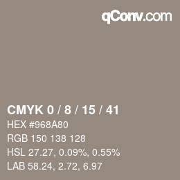 Color code: CMYK 0 / 8 / 15 / 41 | qconv.com