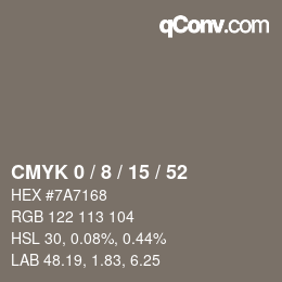 Color code: CMYK 0 / 8 / 15 / 52 | qconv.com