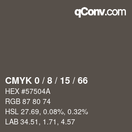 Color code: CMYK 0 / 8 / 15 / 66 | qconv.com