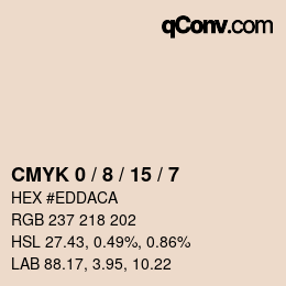 カラーコード: CMYK 0 / 8 / 15 / 7 | qconv.com