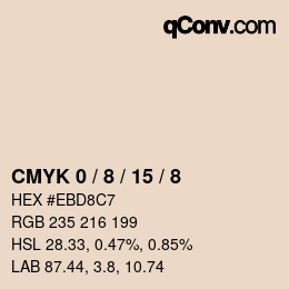 Code couleur: CMYK 0 / 8 / 15 / 8 | qconv.com