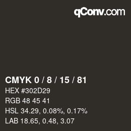 Color code: CMYK 0 / 8 / 15 / 81 | qconv.com