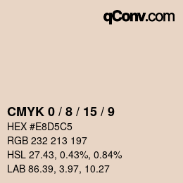 カラーコード: CMYK 0 / 8 / 15 / 9 | qconv.com