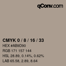 カラーコード: CMYK 0 / 8 / 16 / 33 | qconv.com