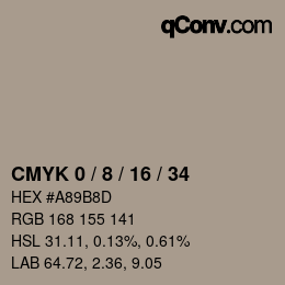Farbcode: CMYK 0 / 8 / 16 / 34 | qconv.com