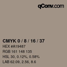 カラーコード: CMYK 0 / 8 / 16 / 37 | qconv.com
