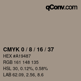 カラーコード: CMYK 0 / 8 / 16 / 37 | qconv.com