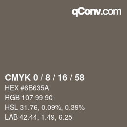 Código de color: CMYK 0 / 8 / 16 / 58 | qconv.com