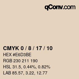カラーコード: CMYK 0 / 8 / 17 / 10 | qconv.com