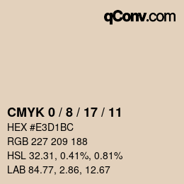カラーコード: CMYK 0 / 8 / 17 / 11 | qconv.com