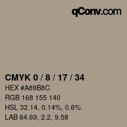 カラーコード: CMYK 0 / 8 / 17 / 34 | qconv.com