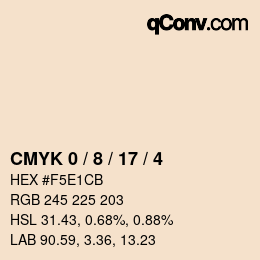 カラーコード: CMYK 0 / 8 / 17 / 4 | qconv.com