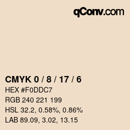 Color code: CMYK 0 / 8 / 17 / 6 | qconv.com