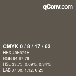 Color code: CMYK 0 / 8 / 17 / 63 | qconv.com