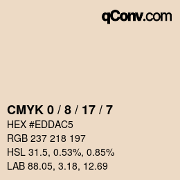 カラーコード: CMYK 0 / 8 / 17 / 7 | qconv.com