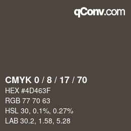 Color code: CMYK 0 / 8 / 17 / 70 | qconv.com