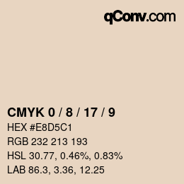 Color code: CMYK 0 / 8 / 17 / 9 | qconv.com