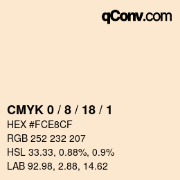 カラーコード: CMYK 0 / 8 / 18 / 1 | qconv.com