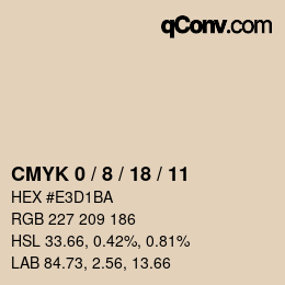 カラーコード: CMYK 0 / 8 / 18 / 11 | qconv.com