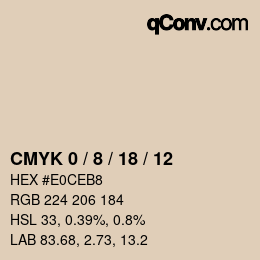 Color code: CMYK 0 / 8 / 18 / 12 | qconv.com