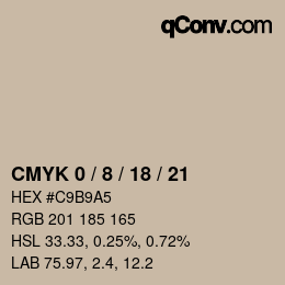 颜色代码: CMYK 0 / 8 / 18 / 21 | qconv.com