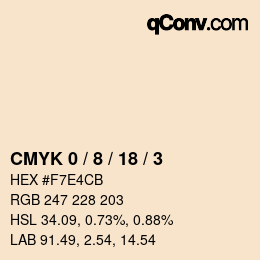 Color code: CMYK 0 / 8 / 18 / 3 | qconv.com