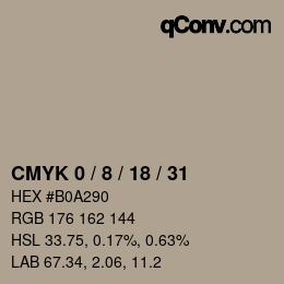 Código de color: CMYK 0 / 8 / 18 / 31 | qconv.com