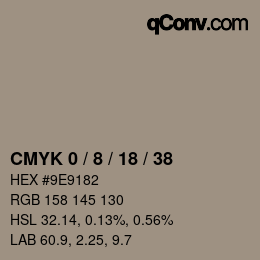 カラーコード: CMYK 0 / 8 / 18 / 38 | qconv.com
