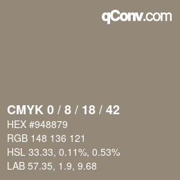 颜色代码: CMYK 0 / 8 / 18 / 42 | qconv.com