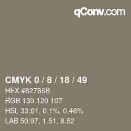 Color code: CMYK 0 / 8 / 18 / 49 | qconv.com