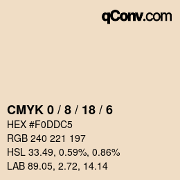 Color code: CMYK 0 / 8 / 18 / 6 | qconv.com