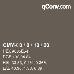 カラーコード: CMYK 0 / 8 / 18 / 60 | qconv.com